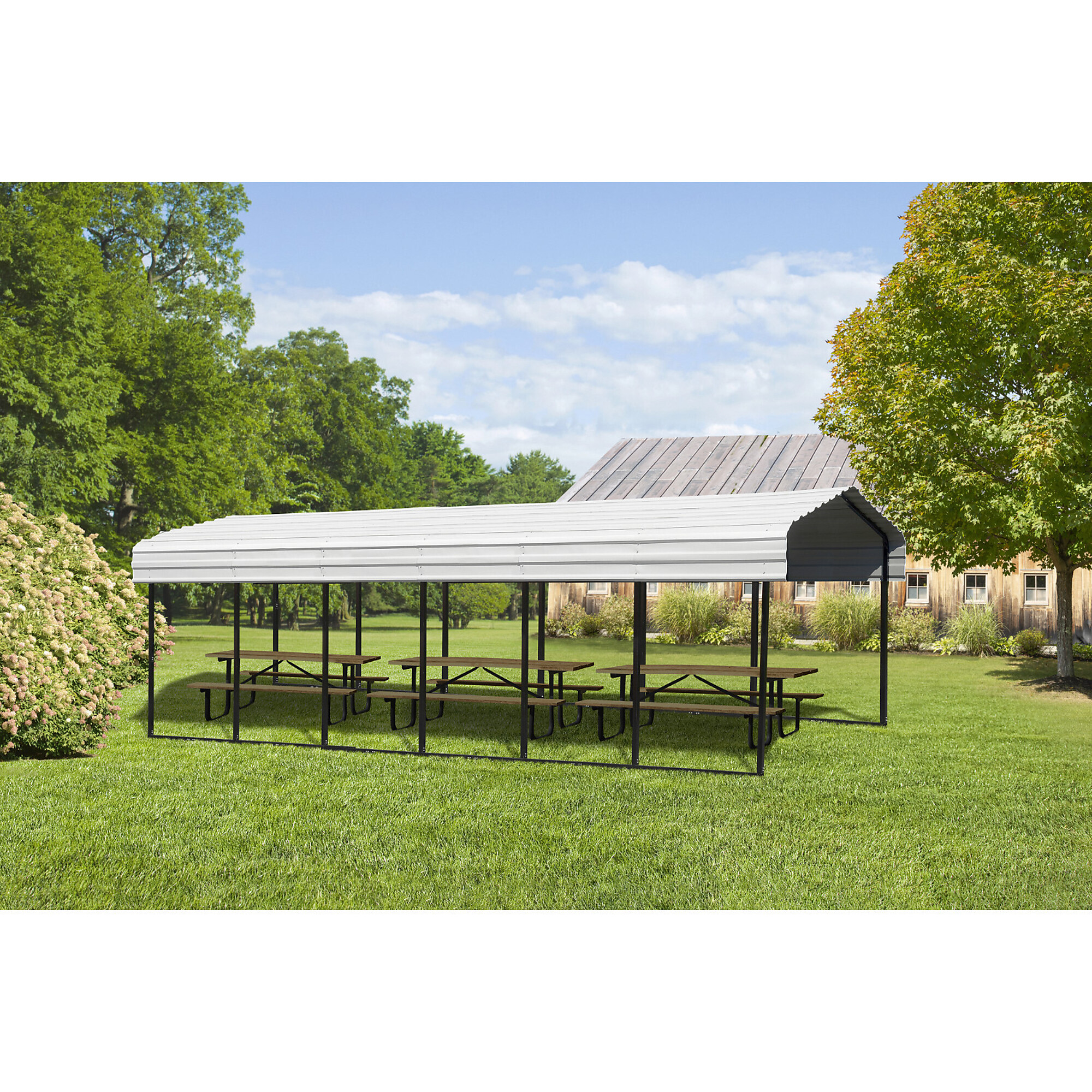 Arrow Storage Products, Carport, 10ft. x 29ft. x 9ft. Eggshell, Width 10 in, Height 10 in, Cover Material Steel, Model# CPH102909